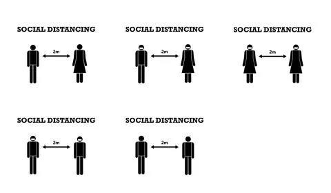 Social Distancing Stock Illustration