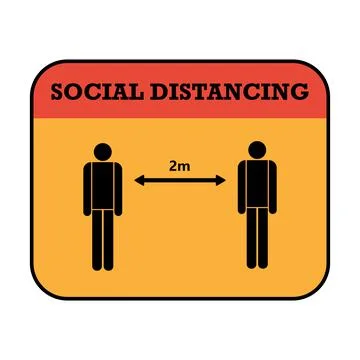 Social Distancing Stock Illustration