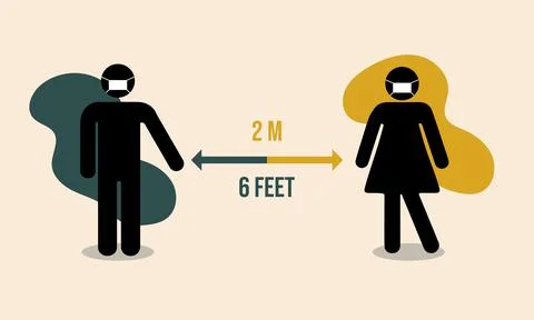 Social distancing Stock Illustration