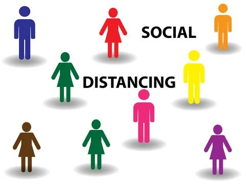 Social distancing Stock Illustration