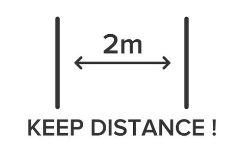 Social distancing, keep distance 2 meter in public society people to protect Stock Illustration