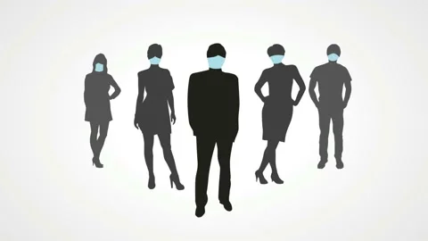 Social distancing, keep distance in public society people to protect from COV Stock Footage 141429657