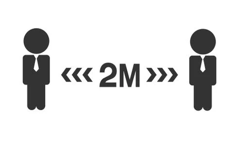 Social Distancing Keep Your Distance Icon. Vector Stock Illustration