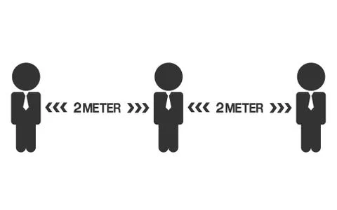Social Distancing Keep Your Distance Icon. Vector Stock Illustration