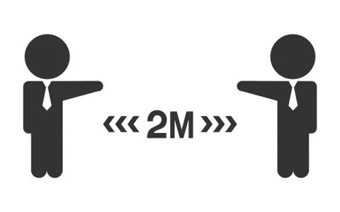 Social Distancing Keep Your Distance Icon. Vector Stock Illustration