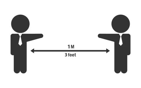 Social Distancing Keep Your Distance Icon. Vector Stock Illustration