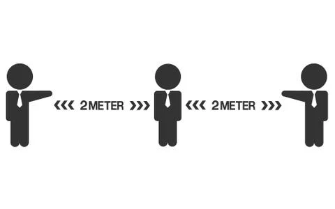 Social Distancing Keep Your Distance Icon. Vector Stock Illustration
