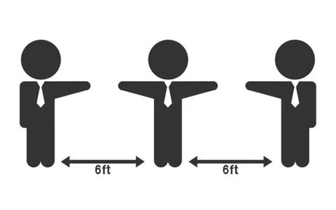 Social Distancing Keep Your Distance Icon. Vector Stock Illustration