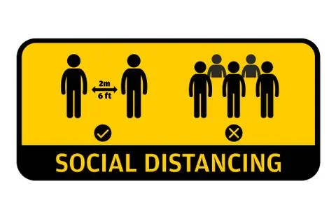 Social Distancing Message. Keep a safe distance vector illustration Stock Illustration