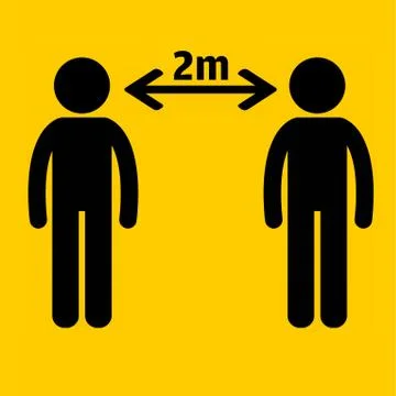 Social Distancing or Safe Distancing Stock Illustration