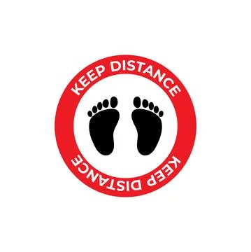 Social Distancing or Safe Distancing Floor Sticker for stores and supermarket Stock Illustration