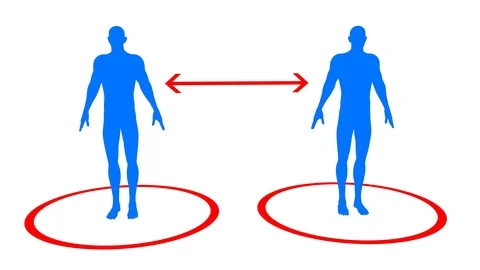 Social Distancing , Physical Distancing . 3d animation Video stock 127078894