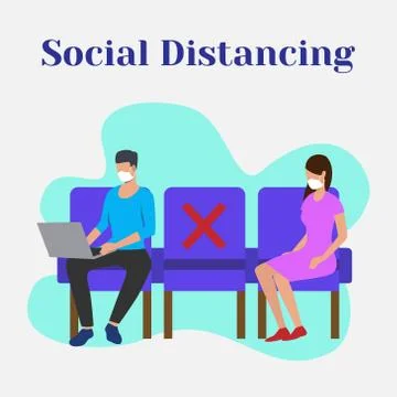 Social distancing - physical distancing Stock Illustration
