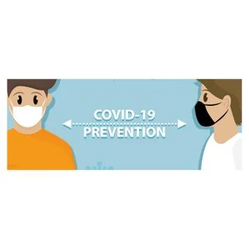 Social distancing poster Stock Illustration