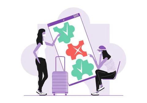 Social distancing puzzle. Illustrazione stock