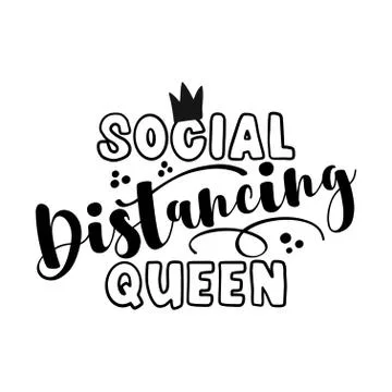 Social Distancing Queen Stock Illustration