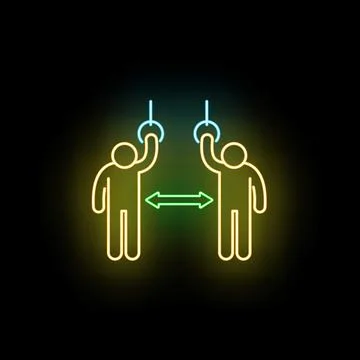 Social distancing rule between passengers on public transport Stock Illustration
