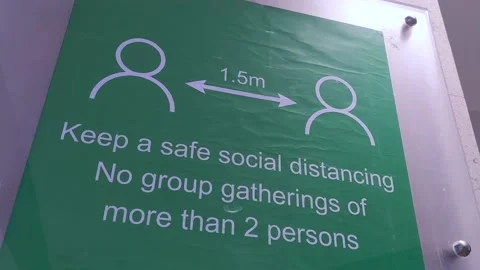 Social distancing sign 库存影片 144419102