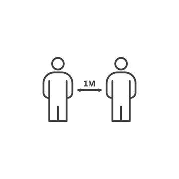 Social distancing sign. Vector icon template Stock Illustration