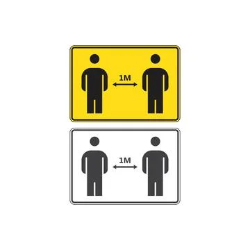Social distancing sign. Vector icon template Illustrazione stock