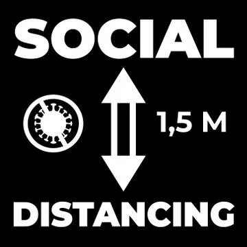 Social Distancing Simple Vector Illustration Stock Illustration