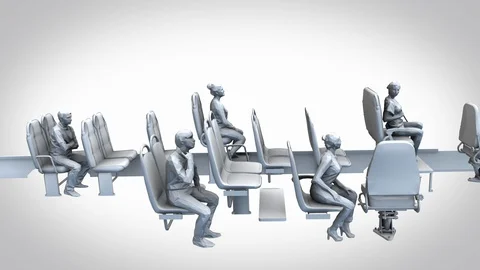 Social distancing sitting Bus Stock Footage 129472882