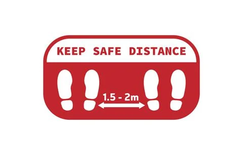 Social distancing vector icon, keep distance in public society people to prot Stock Illustration