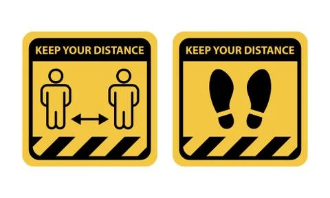Social distancing warning sign, vector illustration Stock Illustration