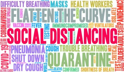 Social Distancing Word Cloud Stock-Illustration