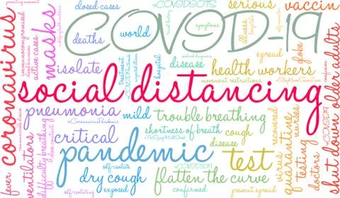 Social Distancing Word Cloud Stock Illustration