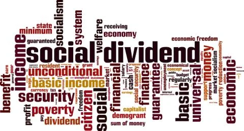 Social dividend word cloud Stock Illustration