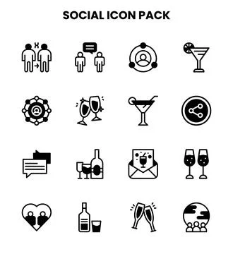 Social DuoTone Bundle Icons Pack Ilustración de archivo
