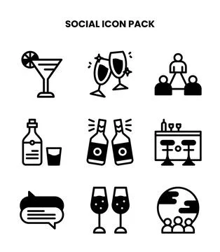 Social DuoTone Vector Icons Pack Stock Illustration