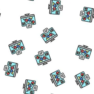 Social engagement vector seamless pattern Stock Illustration
