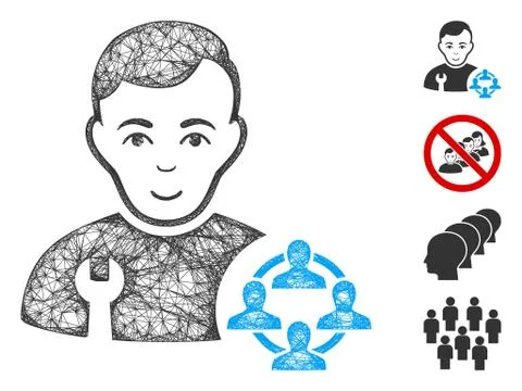 Social Engineer Web Vector Mesh Illustration Illustrazione stock
