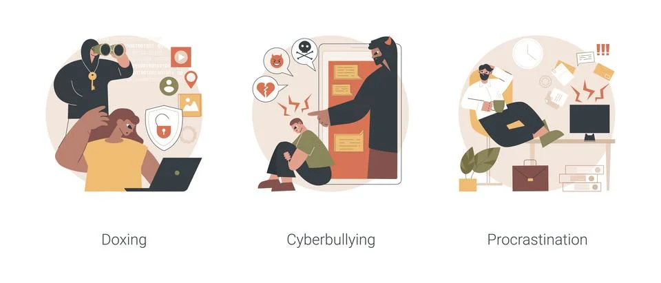 Social engineering abstract concept vector illustrations. Stock Illustration