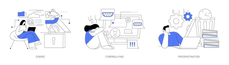 Social engineering abstract concept vector illustrations. Stock Illustration