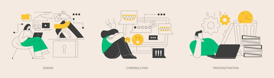 Social engineering abstract concept vector illustrations. Stock Illustration