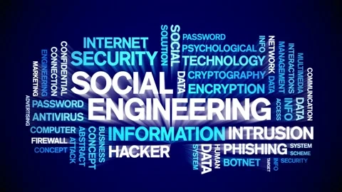 Social Engineering Animated Tag Word Cloud,Text Design Animation seamless loop. Stock Footage 152899671