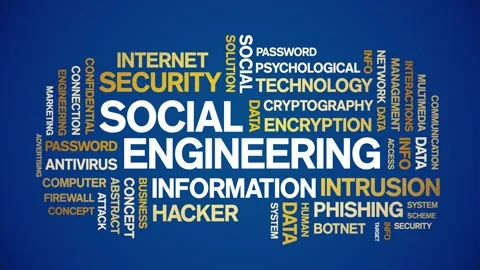 Social Engineering Animated Tag Word Cloud,Text Design Animation seamless loop. Stock Footage 152903773