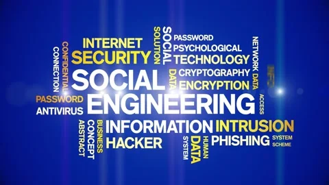 Social Engineering Animated Tag Word Cloud,Text Design Animation seamless loop. Stock Footage 152903954