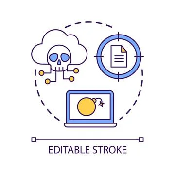 Social engineering attack concept icon Stock Illustration