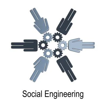 SOCIAL ENGINEERING concept Ilustración de archivo