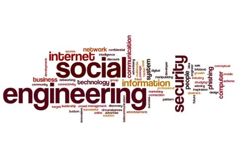 Social engineering word cloud Illustrazione stock