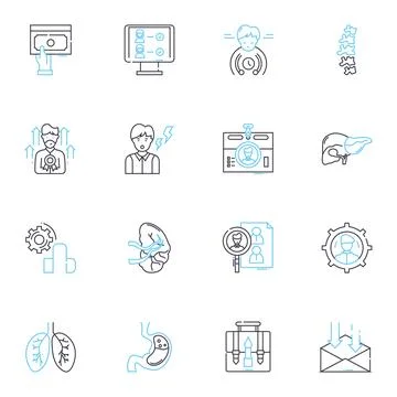 Social equality linear icons set. Equity, Inclusion, Diversity, Empowerment Stock Illustration