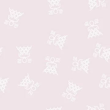 Social expert line seamless pattern Stock Illustration