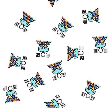 Social expert vector seamless pattern Stock Illustration