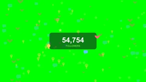 Social Follower Count Rolling Up To Milestone on Green Screen Video stock 342090649