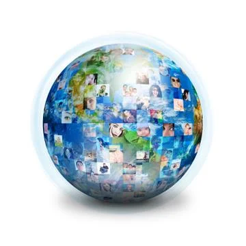 Social friends network globe Stock Illustration