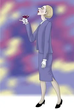 Social Function 2004 Linda Braucht (20th C. American) Computer graphics Stock Illustration